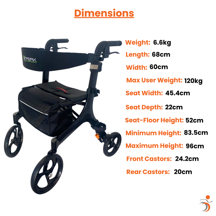 Ellipse SuperLite Carbon Fibre Rollator