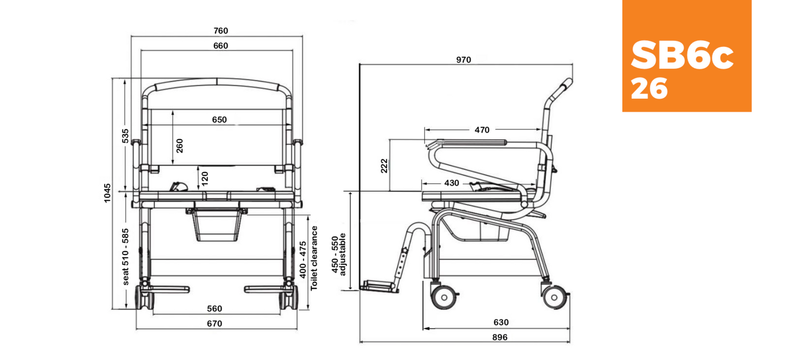 ShowerBuddy Roll In Buddy 26" Bariatric