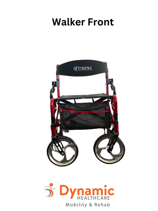 2-in-1 Convertible Walker & Wheelchair